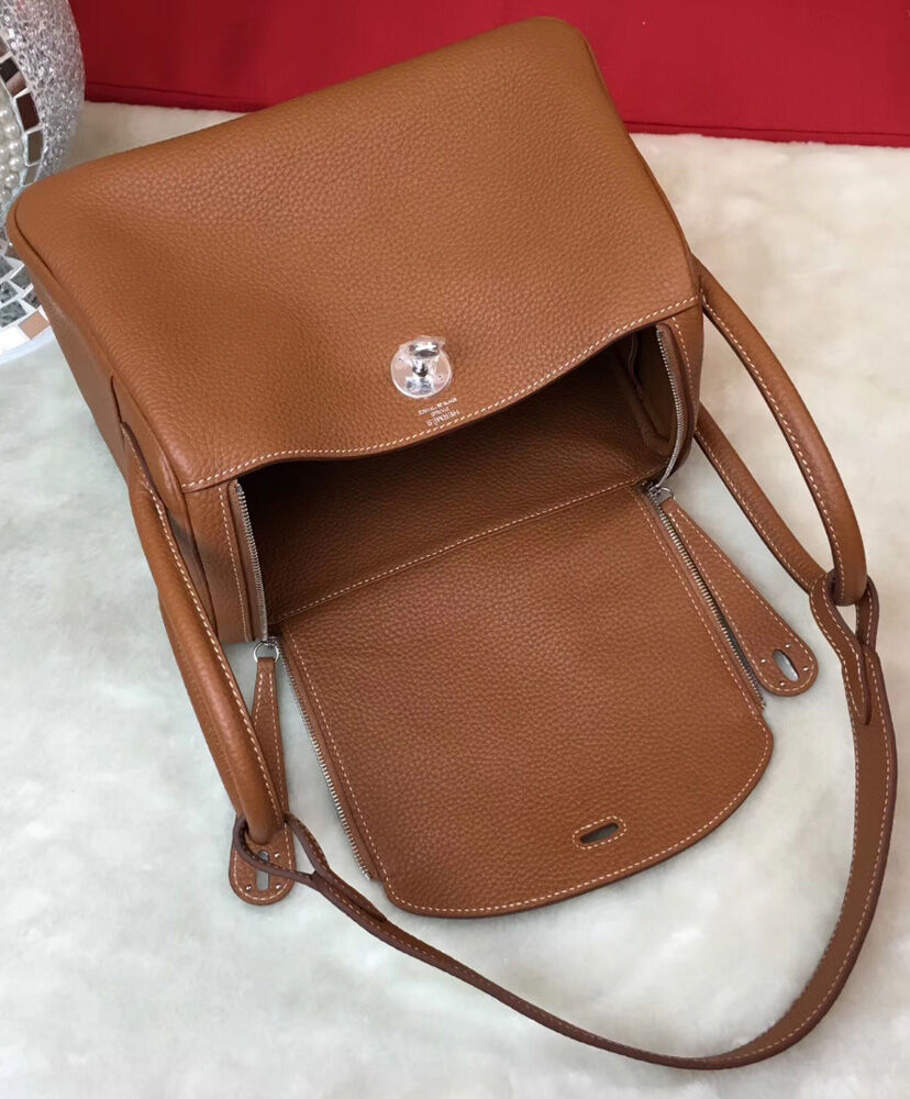 Hermes Linda Bag 26 Togo Leather Light Coffee