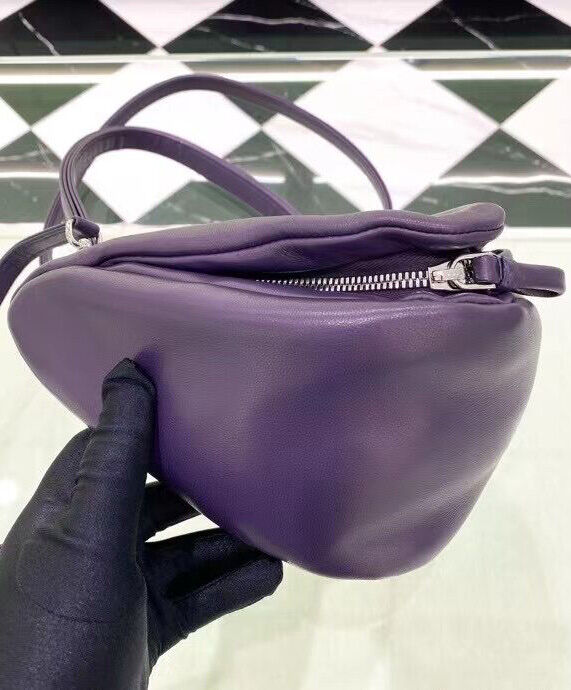Prada Padded Nappa Leather Handbag 1BA315 Purple