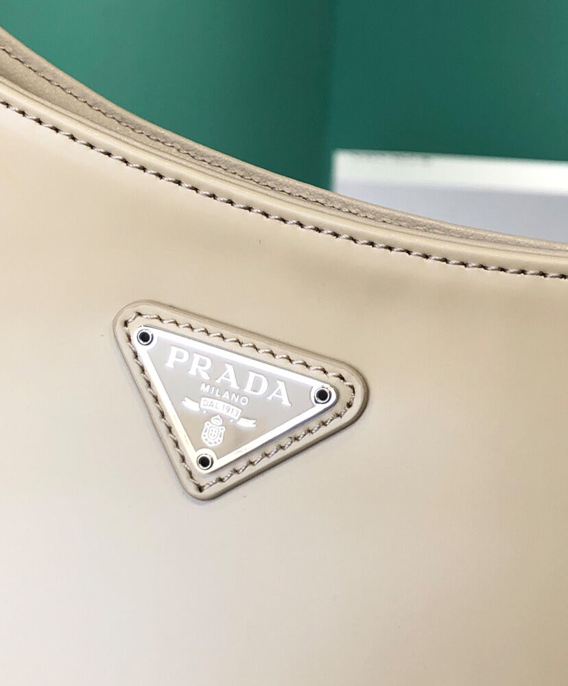 Prada Cleo Brushed Leather Shoulder Bag 1BC499 Apricot