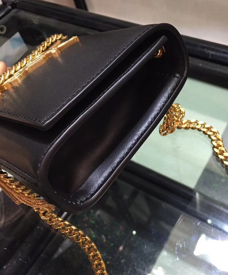 Saint Laurent Kate Monogram Ysl Small Tassel Shoulder Bag Black