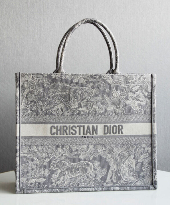 Christian Dior Book Tote Gray