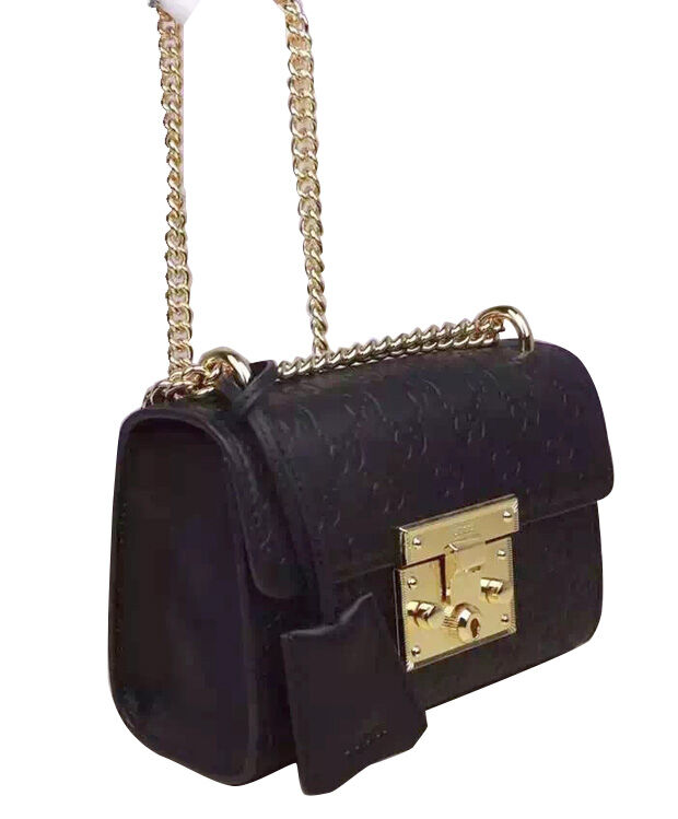Gucci Padlock Signature Shoulder Bag 409487 Black