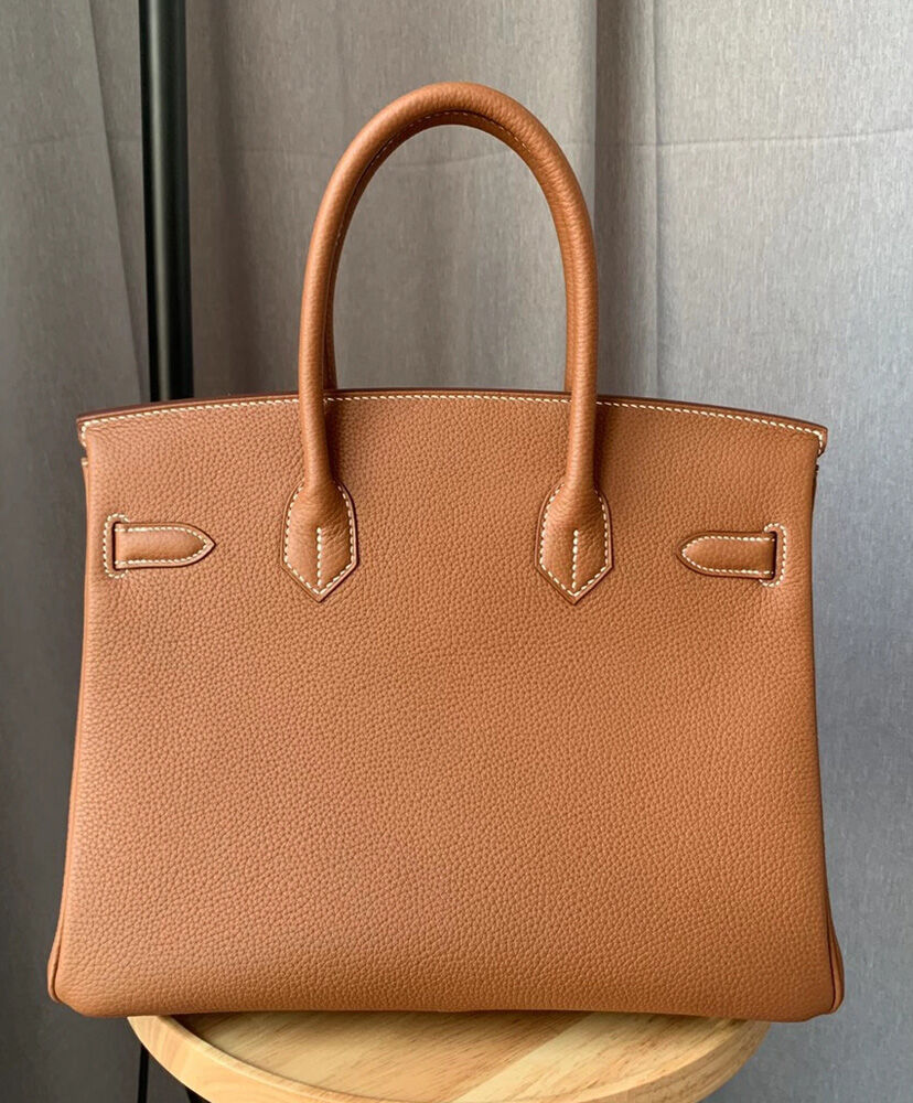 Hermes Birkin 30 Bag Togo Leather Light Coffee
