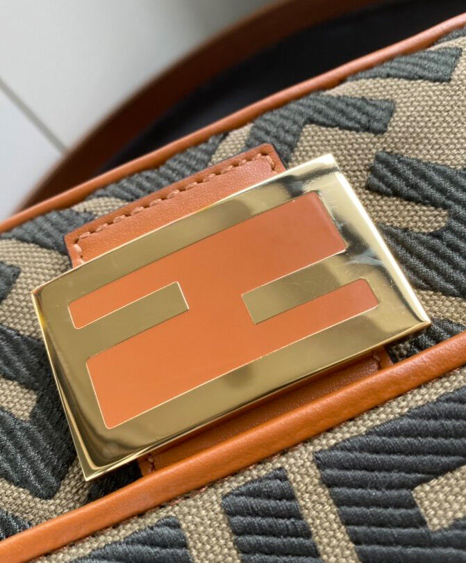 Fendi Beige FF Canvas Bag Coffee
