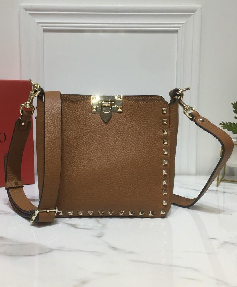 Valentino Garavani Mini Rockstud Crossbody Bag Coffee