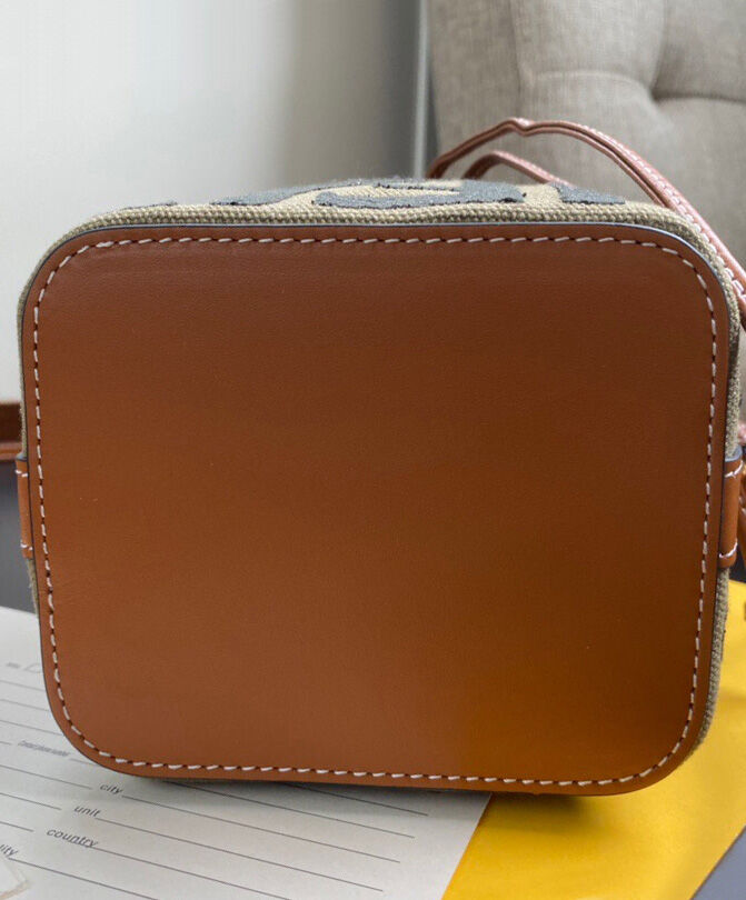 Fendi Mon Tresor Canvas Mini Bag 8BS010 Coffee