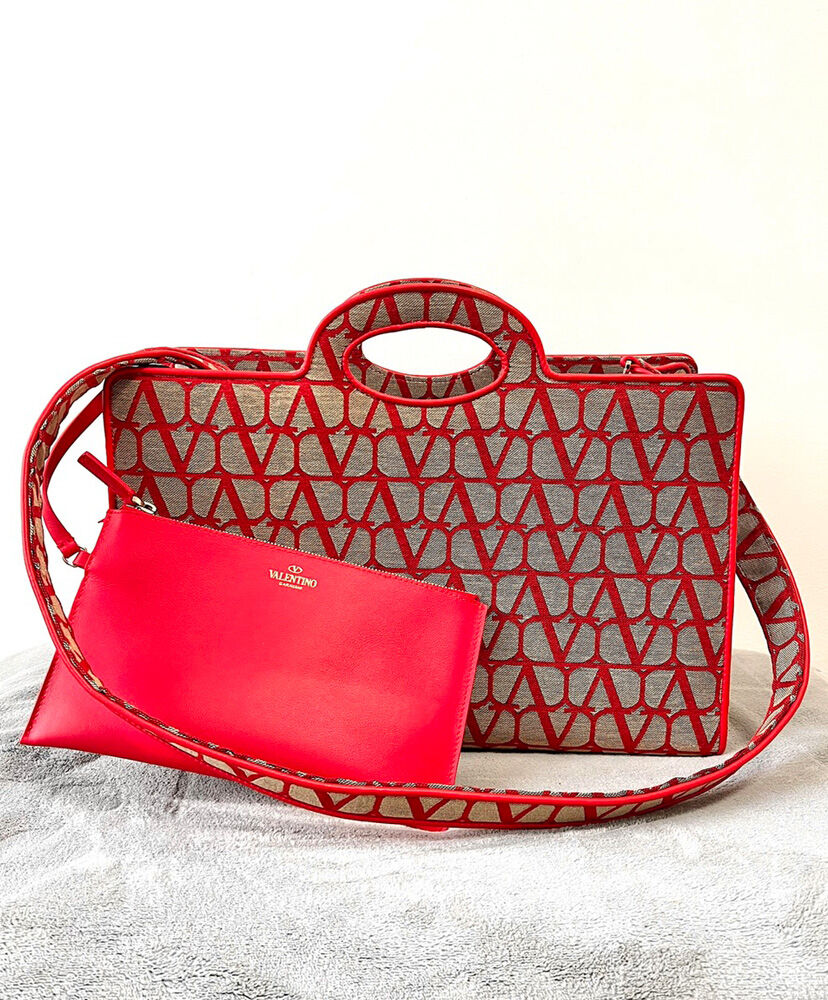 Valentino La Troisieme Toile Iconographe Shopping Bag Red