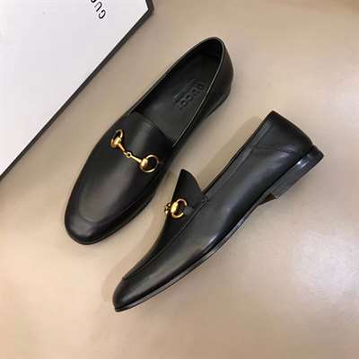 GUCCI BRIXTON HORSEBIT-DETAILED LEATHER COLLAPSIBLE-HEEL LOAFERS   LDG013