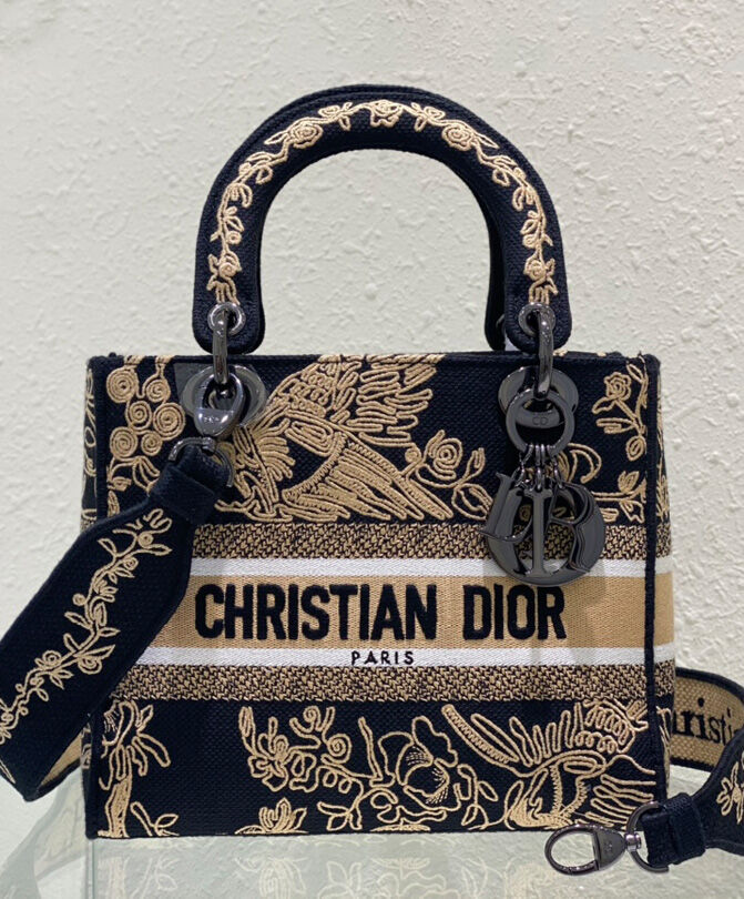 Christian Dior Medium Lady D-Lite Bag Black