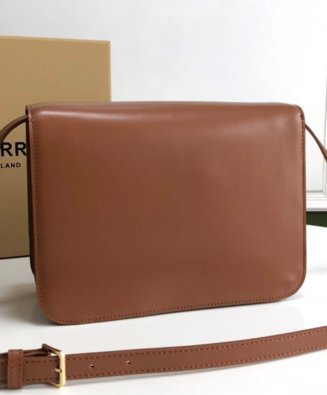 Burberry Medium Leather TB Bag Coffee