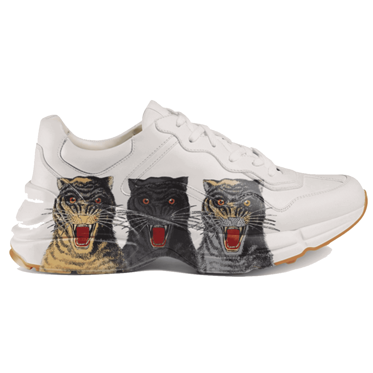 GUCCI RHYTON LEATHER SNEAKER WITH TIGERS