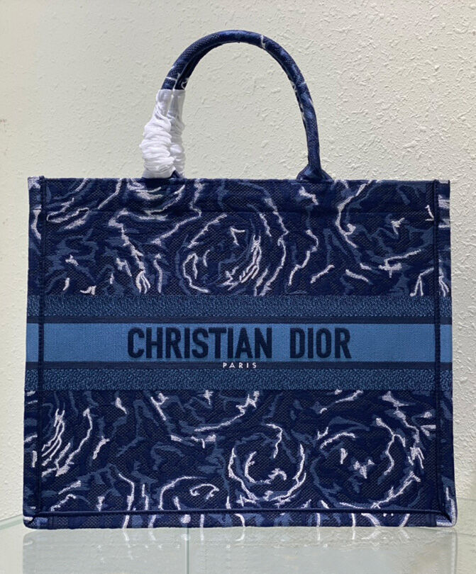 Christian Dior Large Dior Book Tote Blue