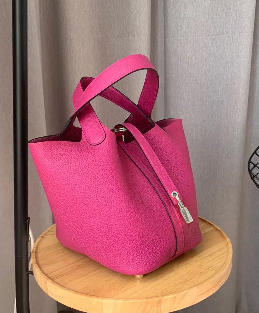 Hermes Picotin Lock Togo Bag 18cm Peachblow