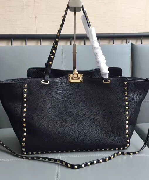 Valentino Large Rockstud Tote Black