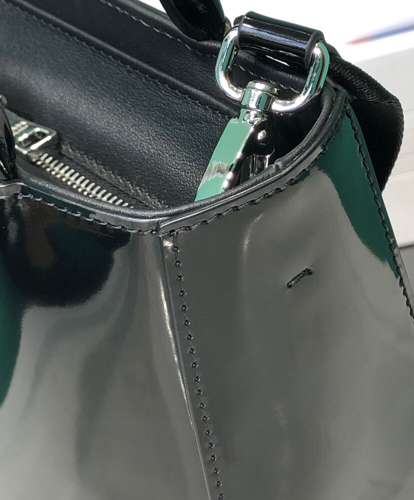 Prada Brushed Leather Handbag 1BA320 Black