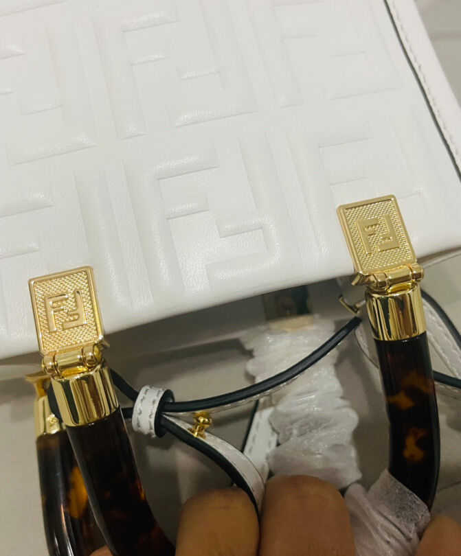 Fendi Mini Sunshine Shopper 8BS051 White