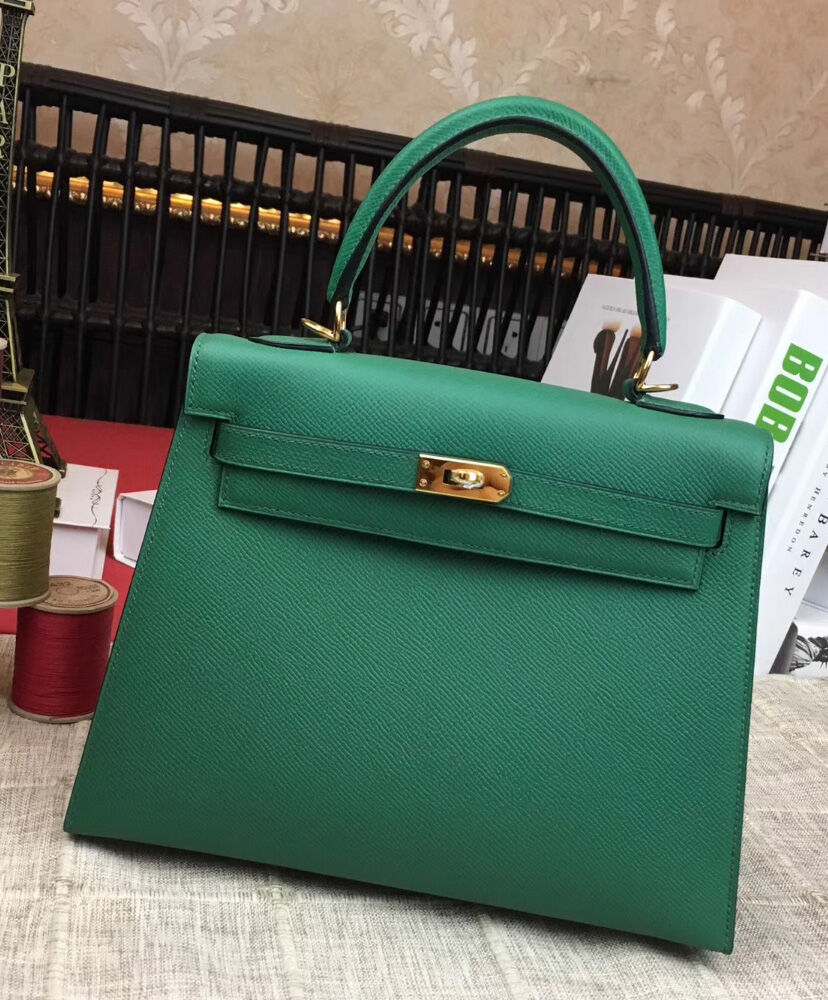 Hermes Kelly Bag 28 Epsom Leather Green