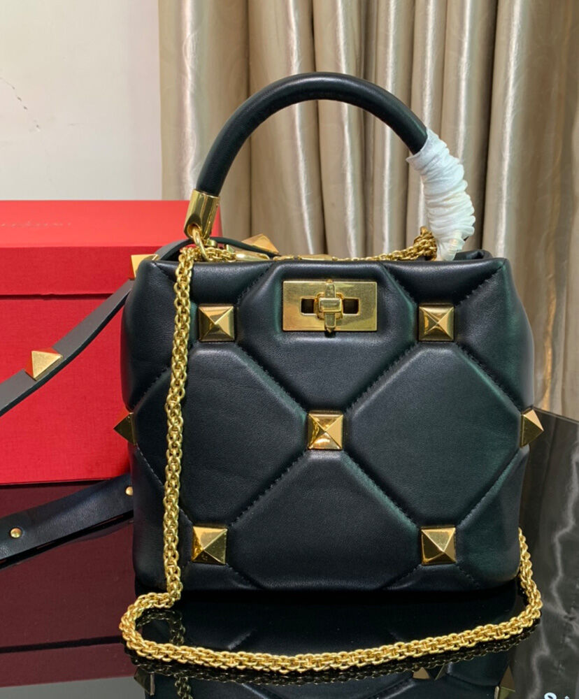 Valentino Garavani Roman Stud The Handle Bag Black