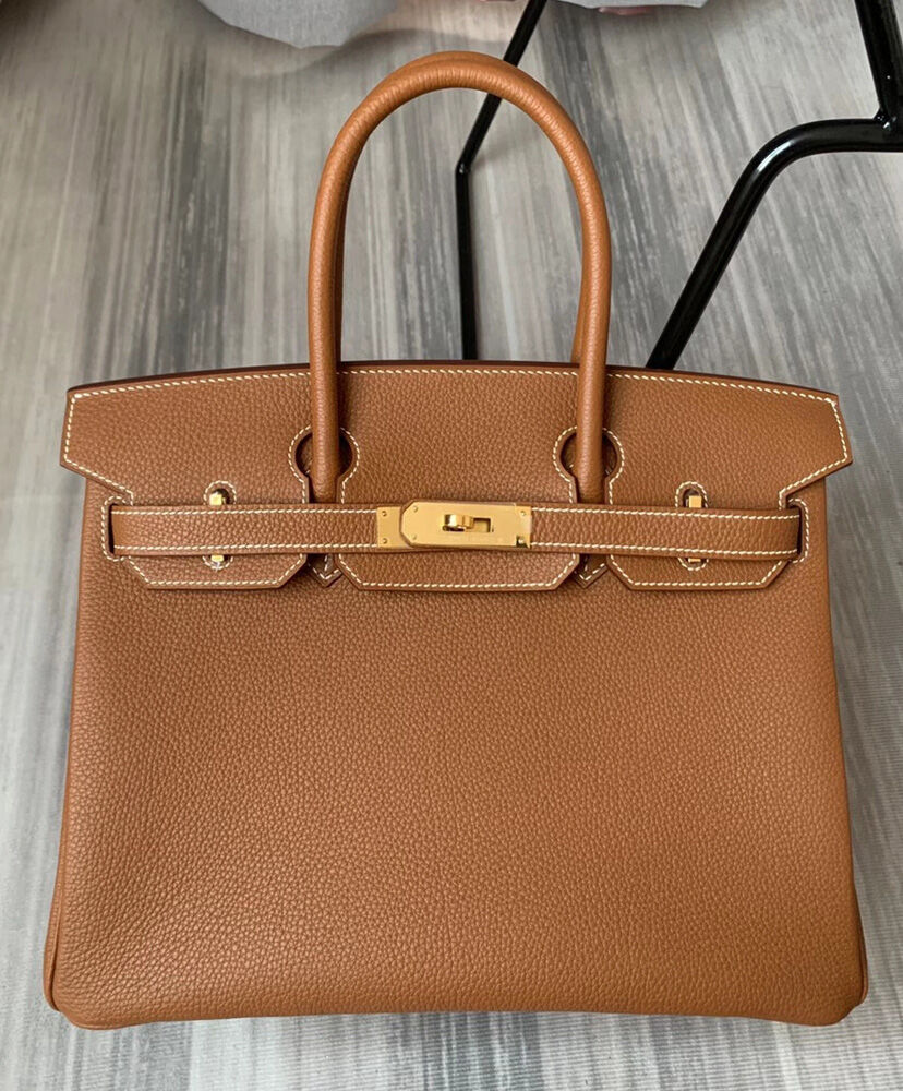 Hermes Birkin 35 Bag Togo Leather Light Coffee