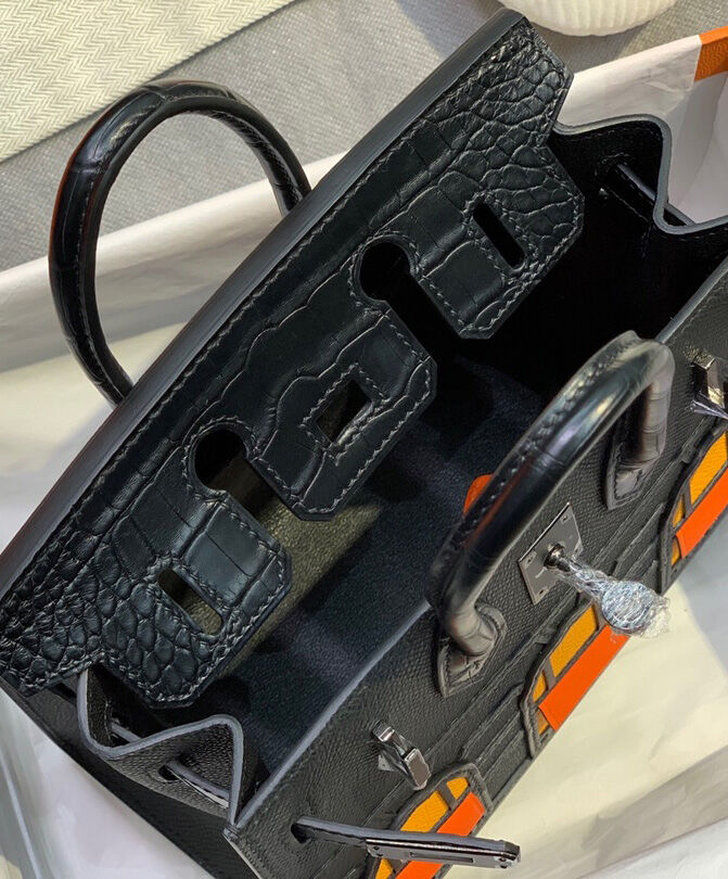 Hermes Sac Faubourg Birkin 20 So Matte Alligator Hardware Black