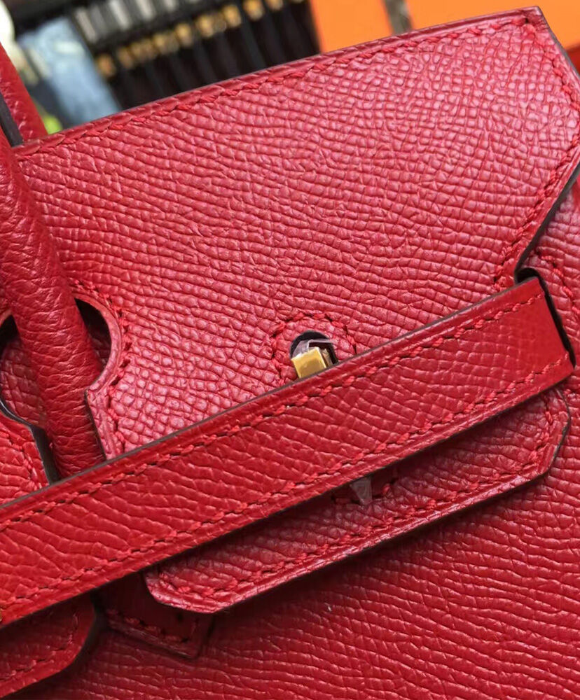 Hermes Birkin 25 Epsom Leather Paon Phw Red