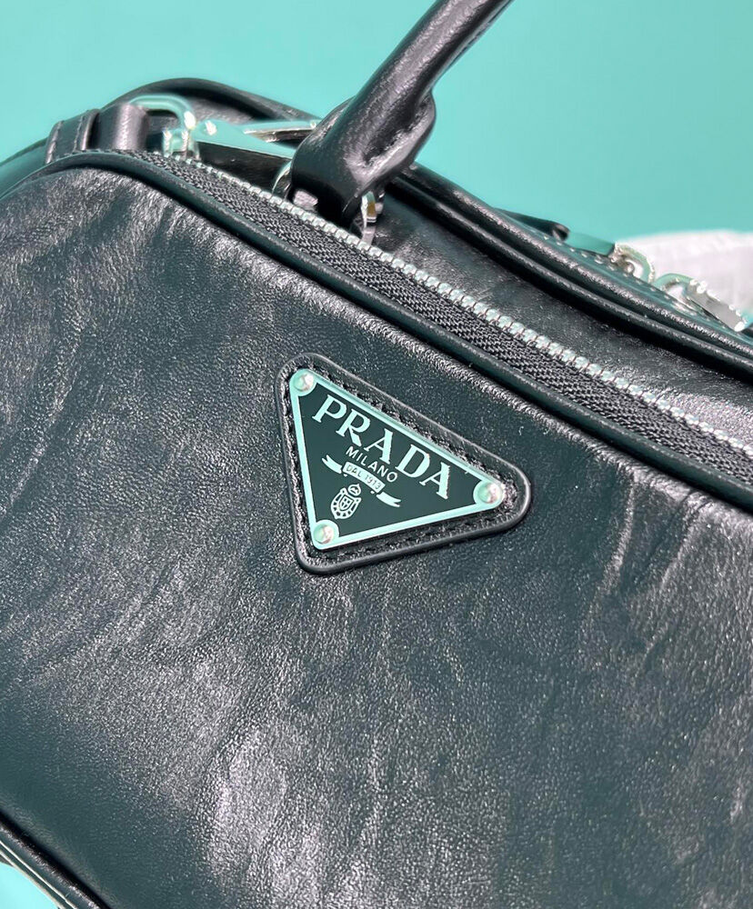 Prada Antique Nappa Leather Multi-pocket Top-handle Bag 1BB099 Black