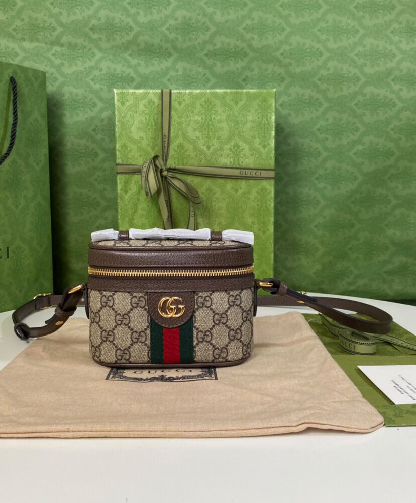 Gucci Ophidia GG Top Handle Mini Bag 699532 Dark Coffee