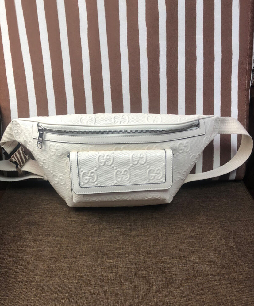 Gucci GG Embossed Belt Bag 645093 Cream