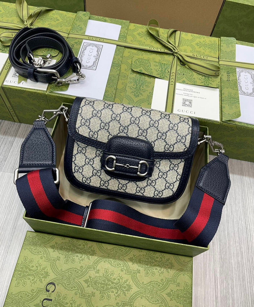 Gucci Horsebit 1955 GG Mini Bag 658574 Dark Blue