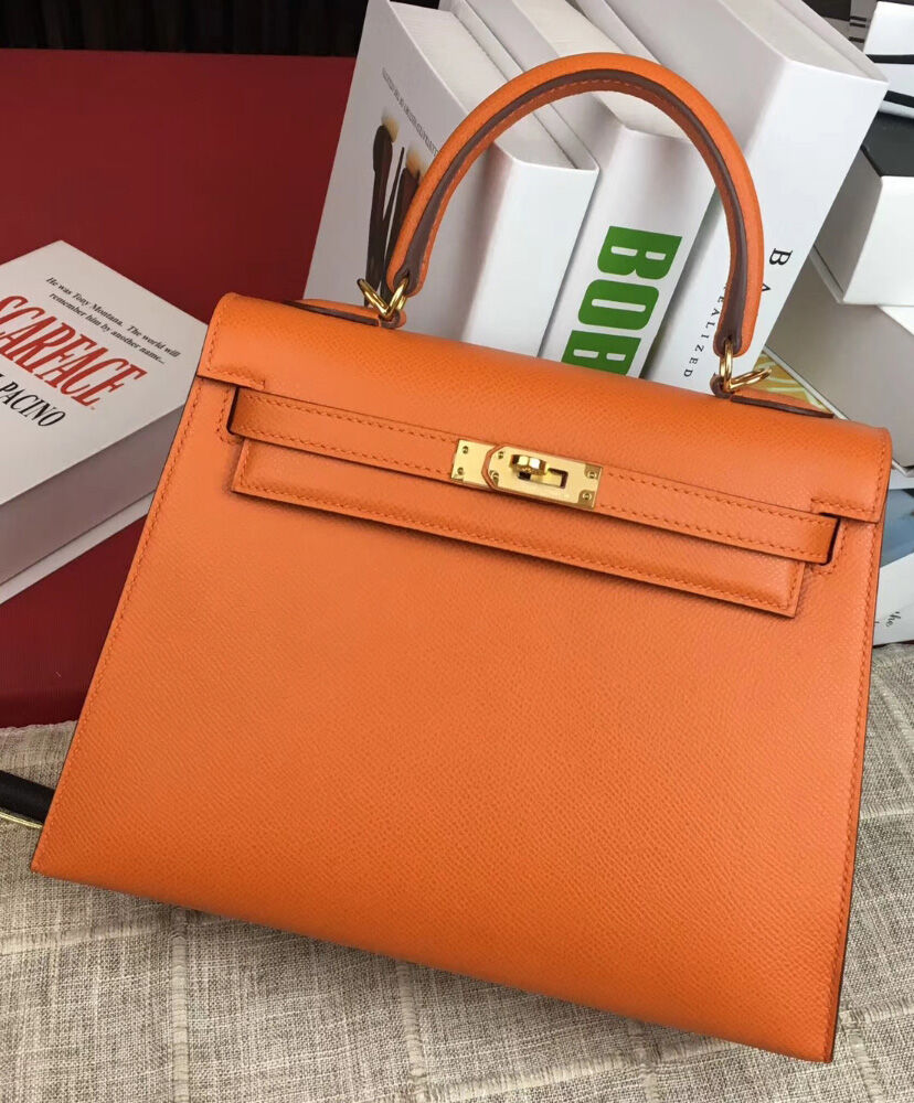 Hermes Kelly Bag 28 Epsom Leather Orange