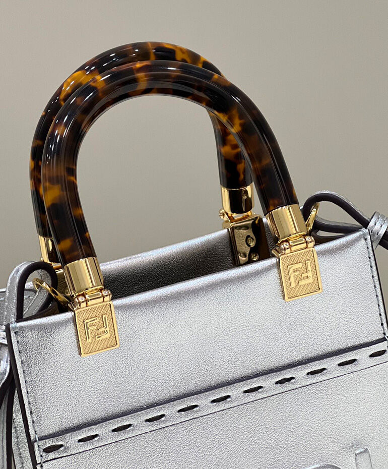 Fendi Mini Sunshine Shopper Silver