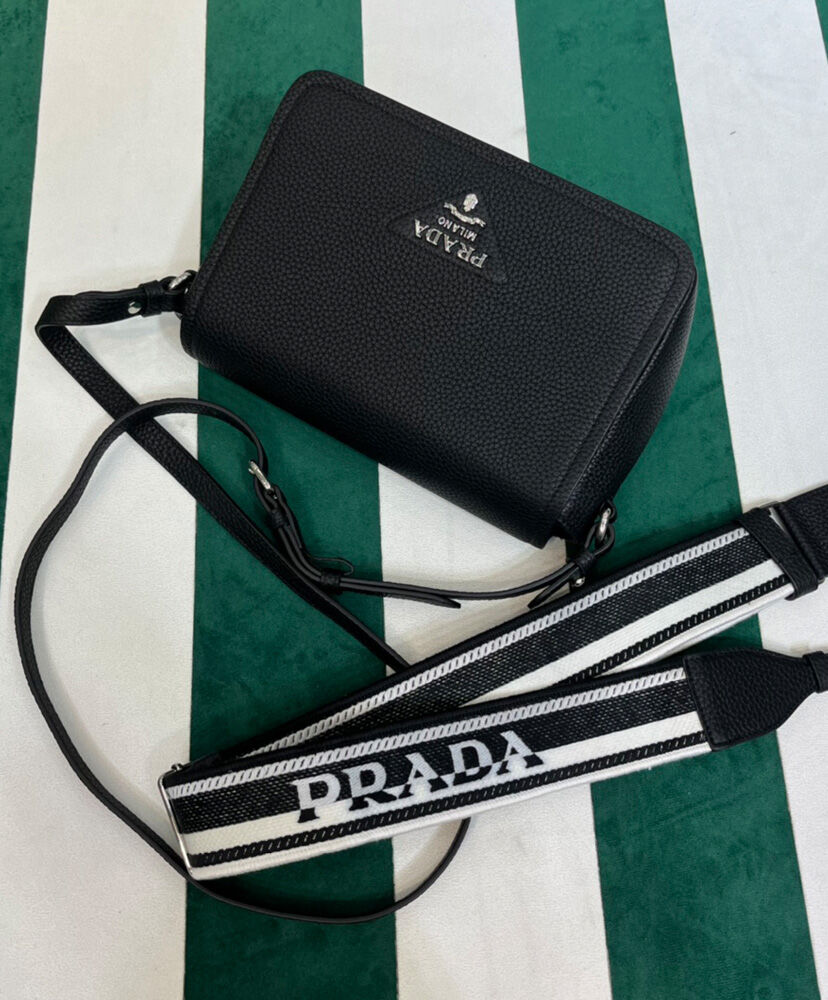 Prada Leather Shoulder Bag 1BD314 Black