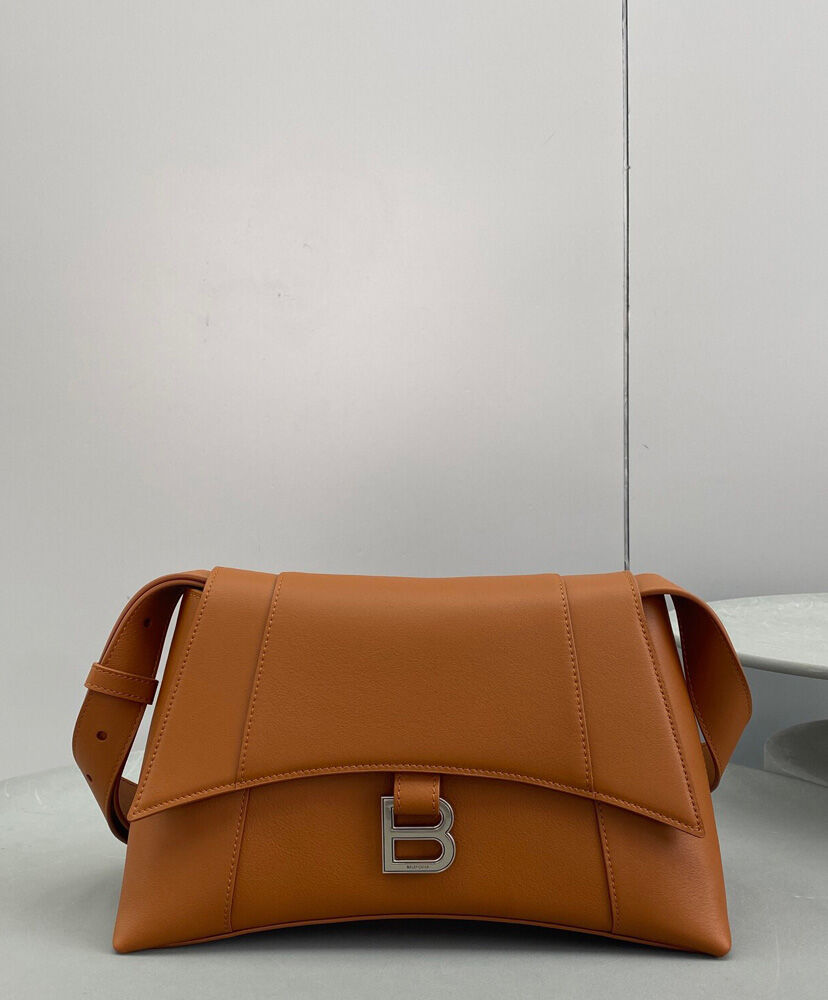 Balenciaga Downtown Medium Shoulder Bag Coffee