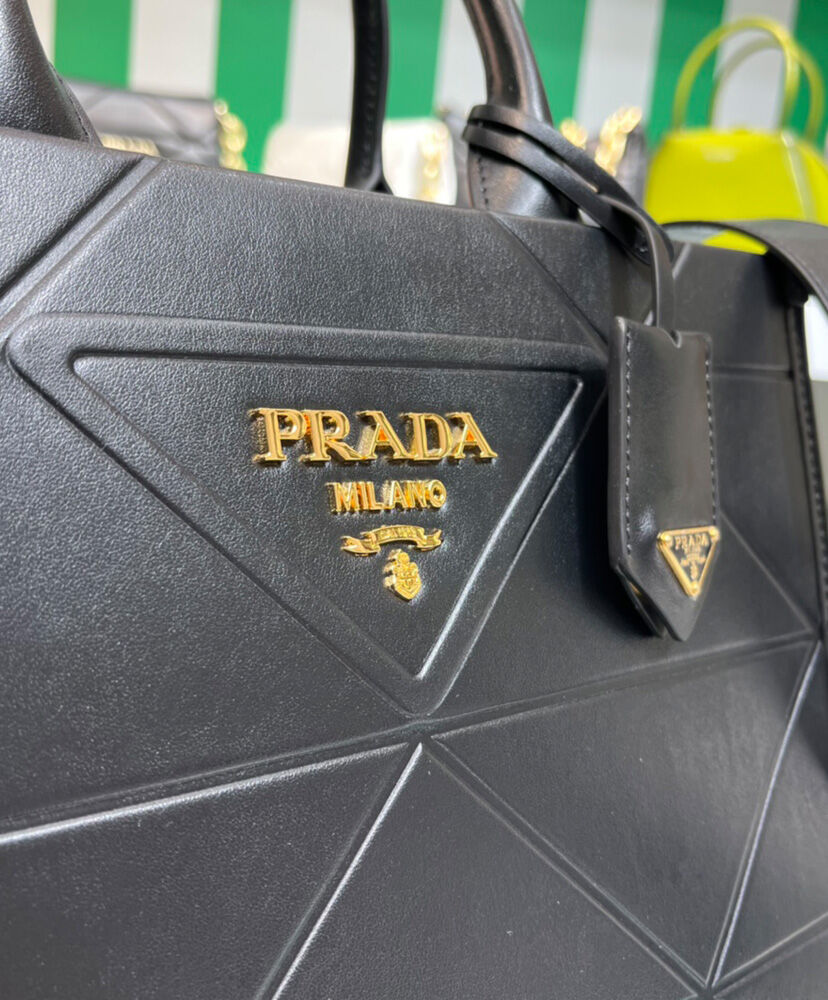 Prada Small leather Prada Symbole Bag With Topstitching 1BA379 Black