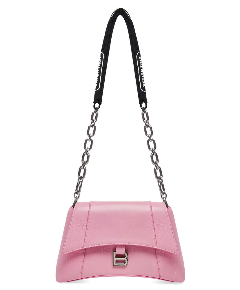 Balenciaga Downtown Small Shoulder Bag With Chain Pink