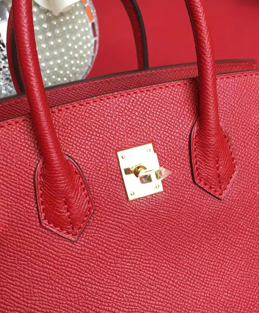Hermes Birkin 25 Epsom Leather Paon Phw Red