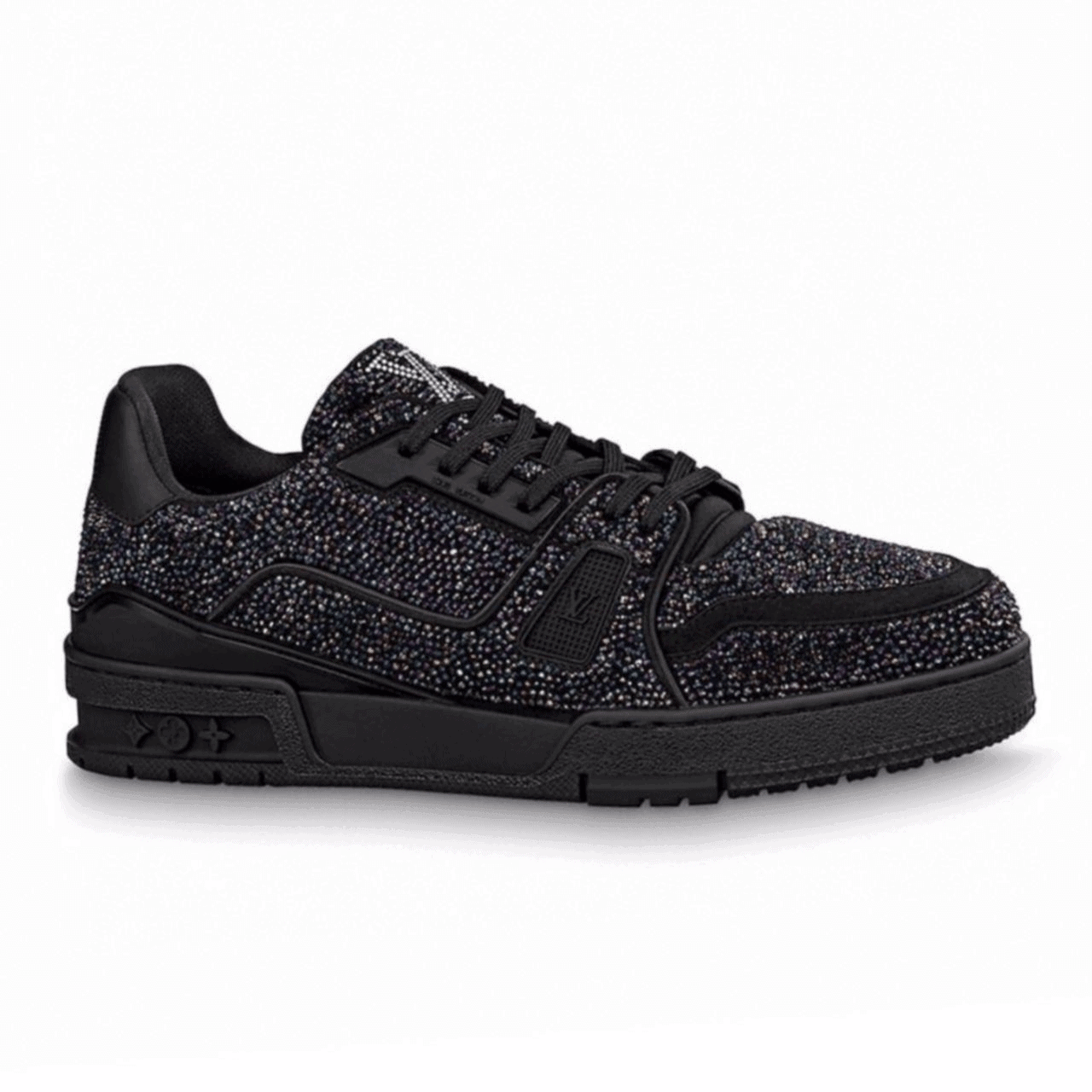 LOUIS VUITTON GLITTER SNEAEKERS BLACK TRAINER   LV223