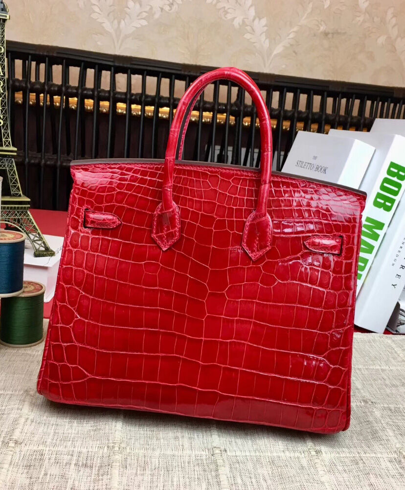 Hermes Birkin 25 Crocodile leather Red