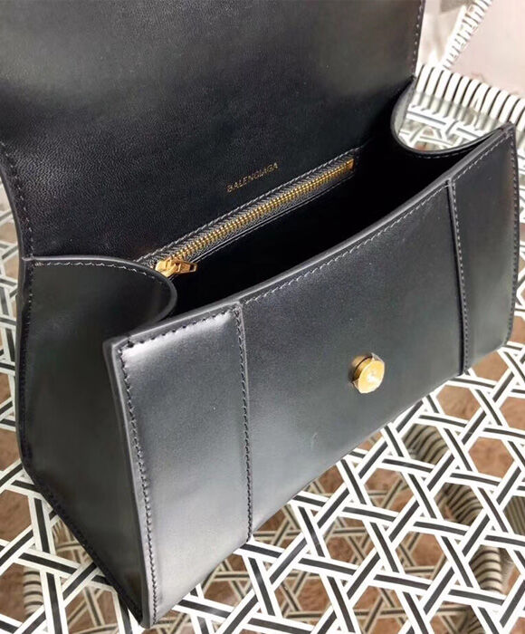 Balenciaga Hourglass Small Top Handle Bag Black