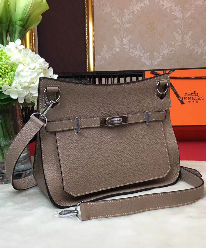 Hermes Jypsiere 28 Bag Togo Leather Gray