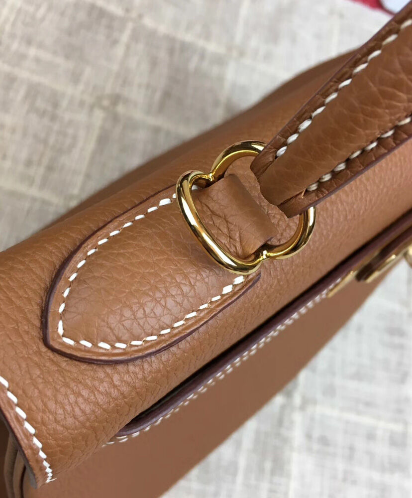 Hermes Kelly Bag 25 Togo Leather Light Coffee