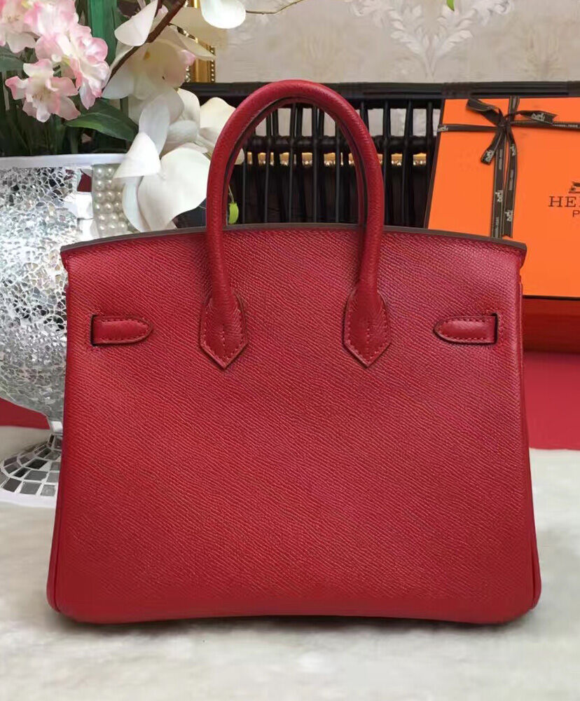 Hermes Birkin 25 Epsom Leather Paon Phw Red