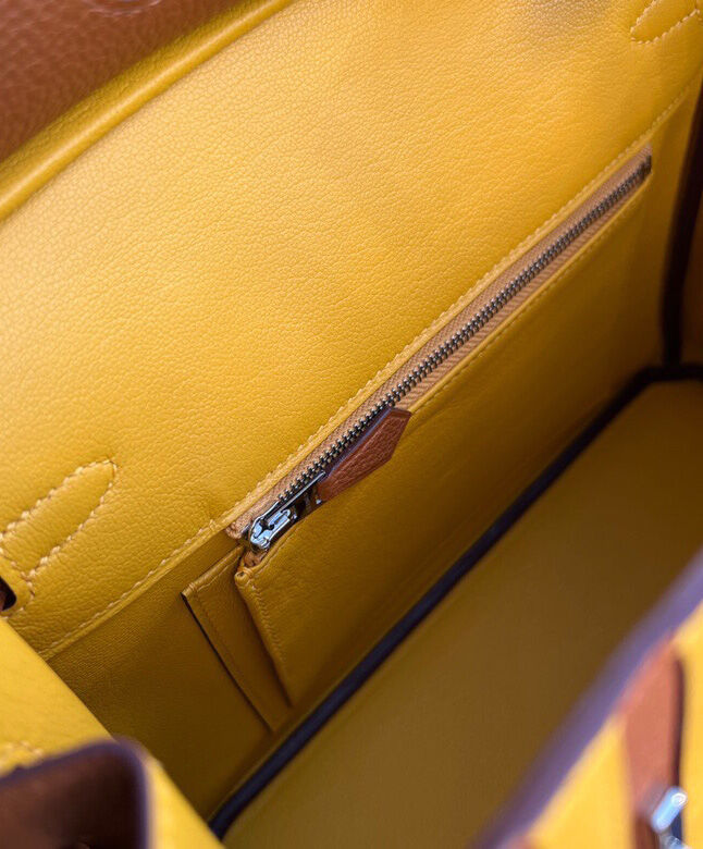 Hermes Birkin 25 Officier Togo Handbag Coffee