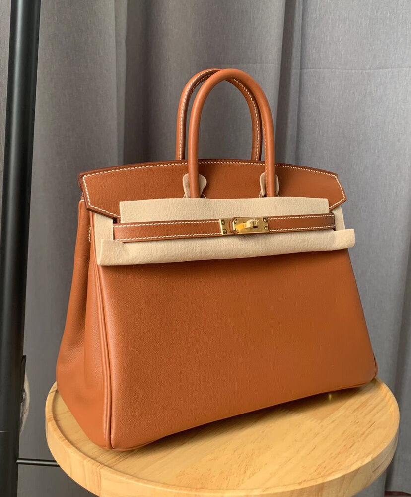 Hermes Birkin 25 Swift Leather Light Coffee