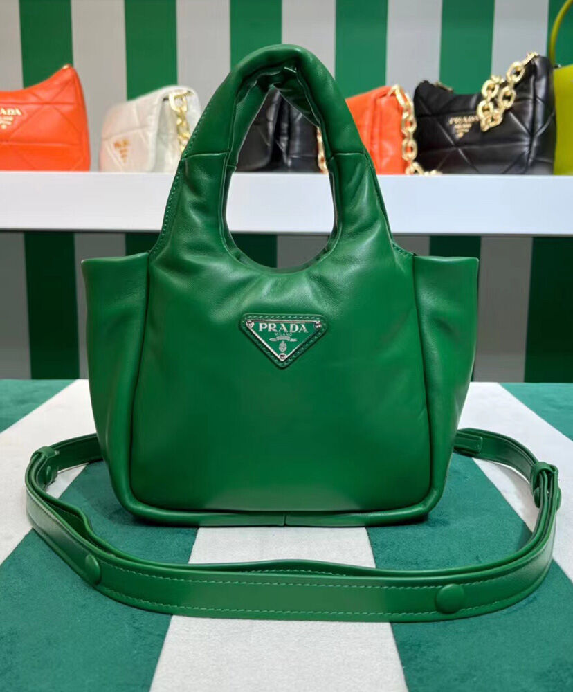 Prada Small Padded Prada Soft Nappa-leather Bag 1BA359 Green