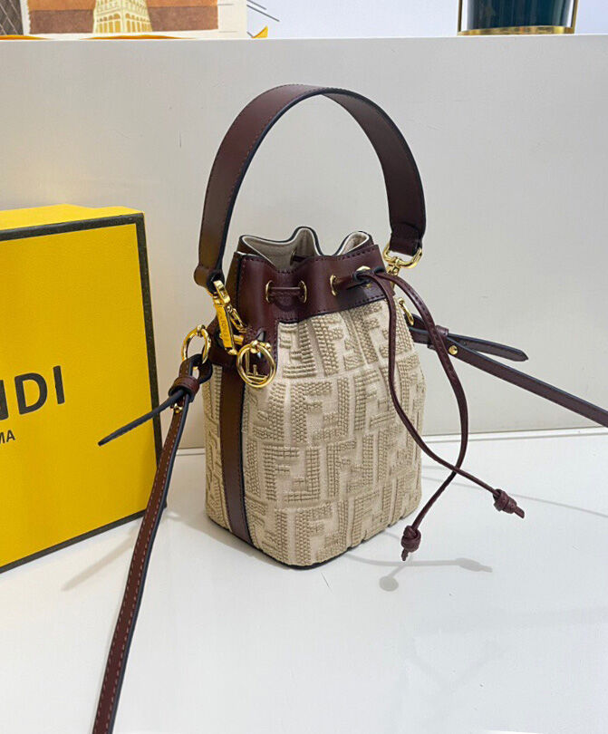 Fendi Mon Tresor Canvas Mini Bag 8BS010 Mauve