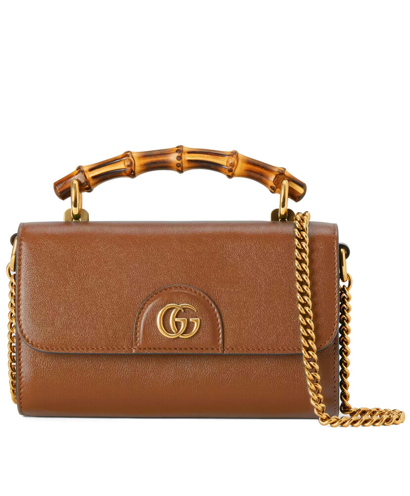 Gucci Diana Mini Shoulder Bag 675795 Dark Coffee