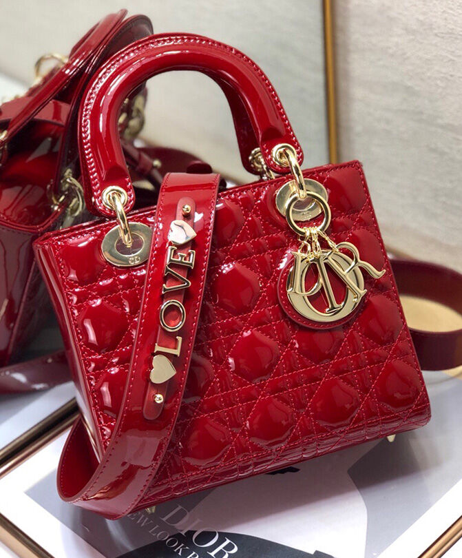 Christian Dior Small Lady Dior Bag Red