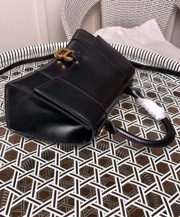 Balenciaga Hourglass Small Top Handle Bag Black