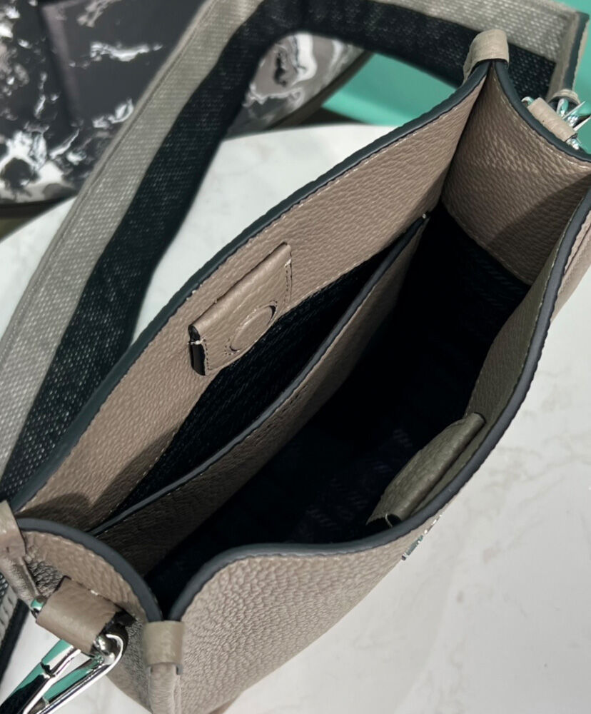 Prada Leather Mini Shoulder Bag Gray
